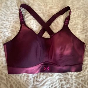 Under Armour Sports Bra, XL, Purple/Pink